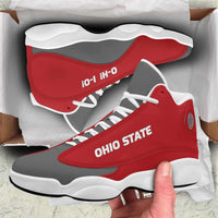 Load image into Gallery viewer, Designs by MyUtopia Shout Out:Ohio Basketball Fan Microfiber Leather Hightop Sneakers
