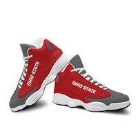 Load image into Gallery viewer, Designs by MyUtopia Shout Out:Ohio Basketball Fan Microfiber Leather Hightop Sneakers
