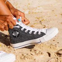 Load image into Gallery viewer, Designs by MyUtopia Shout Out:Ohio Mechanic Canvas High Top Shoes,Women&#39;s / Ladies 6 (EU36) / Black,High Top Sneakers
