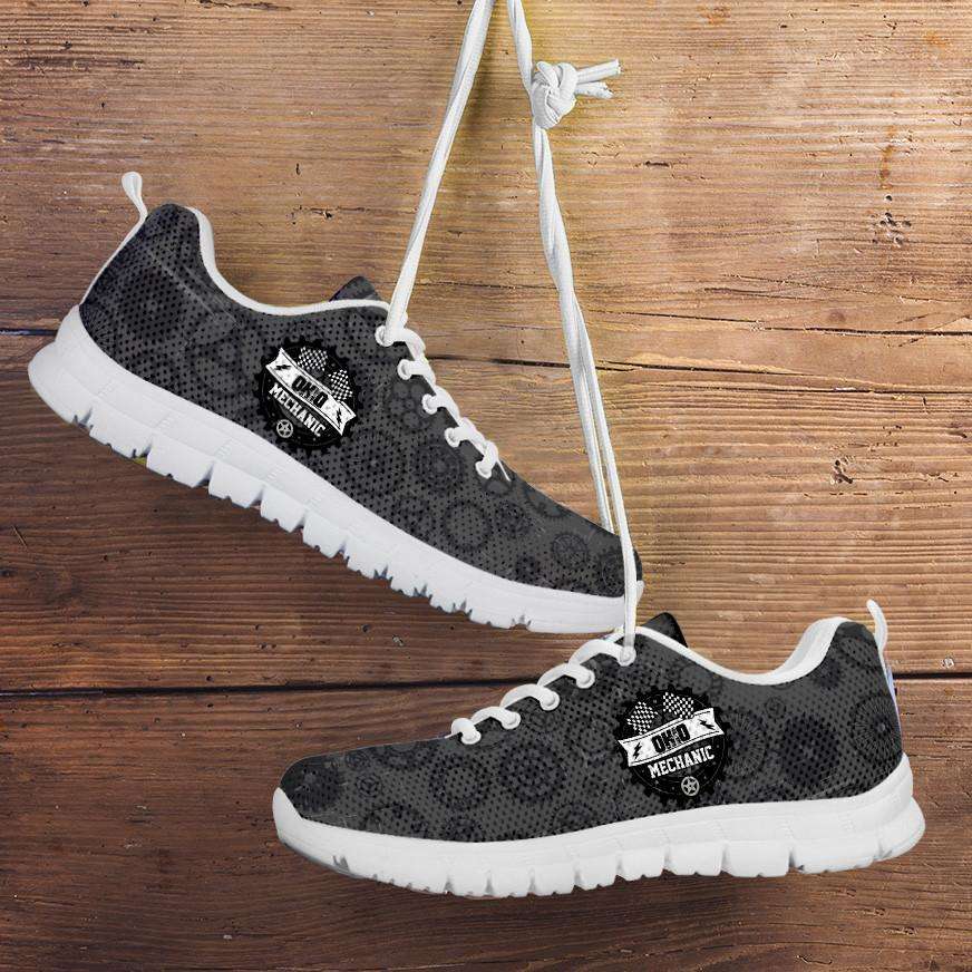Designs by MyUtopia Shout Out:Ohio Mechanic Running Shoes,Women's / Ladies US5 (EU35) / Grey/Black,Running Shoes