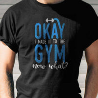 Load image into Gallery viewer, Designs by MyUtopia Shout Out:Okay I Made It To The Gym Adult Unisex Black T-Shirt
