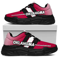 Load image into Gallery viewer, Designs by MyUtopia Shout Out:Oklahoma #Here Comes The Boomer Chunky Sneakers,Women&#39;s / Ladies US5.5 (EU36) / Red,Chunky Sneakers
