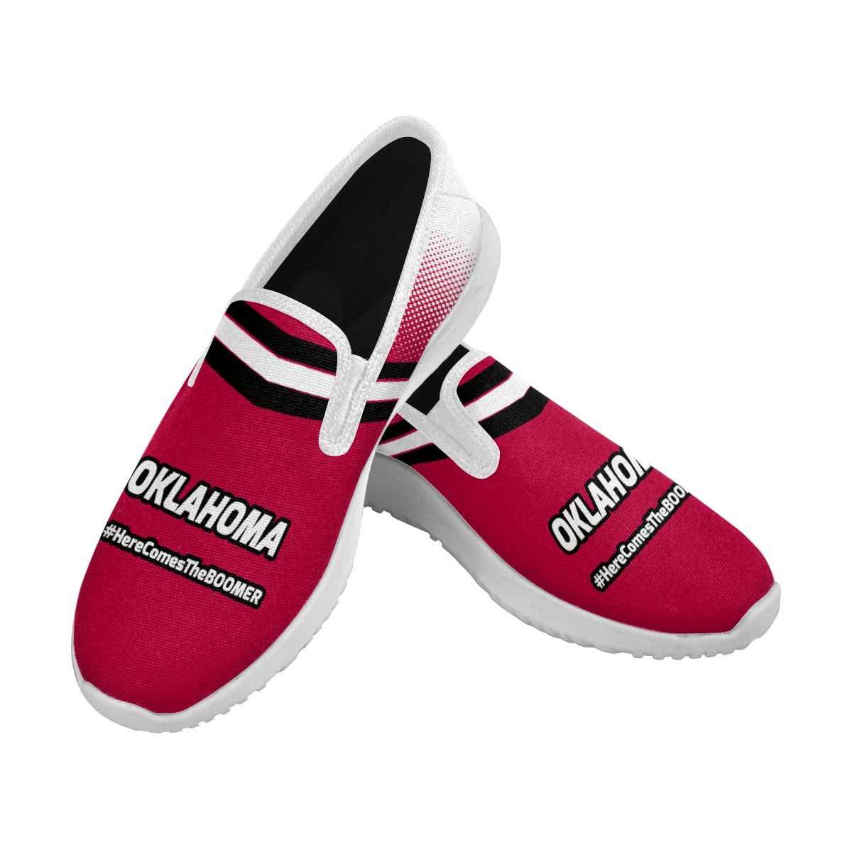 Designs by MyUtopia Shout Out:Oklahoma Sooners Slip-on Mens Canvas Sneakers