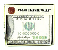 Load image into Gallery viewer, Designs by MyUtopia Shout Out:Old 100-Dollar Bill Vegan Leather Bifold Men's Wallet with Flip Up ID Window

