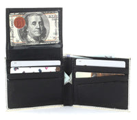 Load image into Gallery viewer, Designs by MyUtopia Shout Out:Old 100-Dollar Bill Vegan Leather Bifold Men's Wallet with Flip Up ID Window
