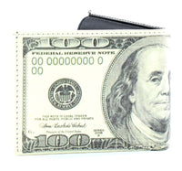 Load image into Gallery viewer, Designs by MyUtopia Shout Out:Old 100-Dollar Bill Vegan Leather Bifold Men's Wallet with Flip Up ID Window
