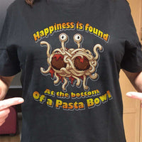 Load image into Gallery viewer, Designs by MyUtopia Shout Out:Olive Garden Pasta, Flying Spaghetti Monster Adult Unisex Black T-Shirt
