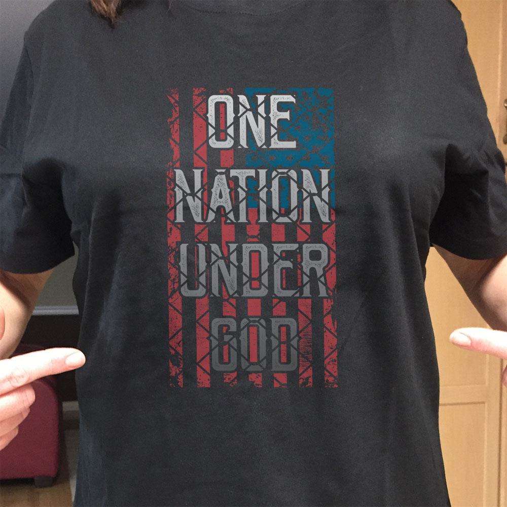 Designs by MyUtopia Shout Out:One Nation Under God Adult Unisex T-Shirt