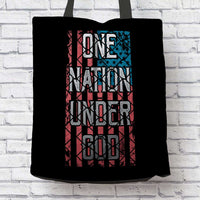 Load image into Gallery viewer, Designs by MyUtopia Shout Out:One Nation Under God Fabric Totebag Reusable Shopping Tote
