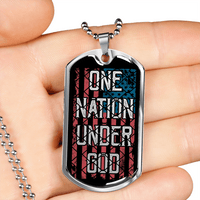 Load image into Gallery viewer, Designs by MyUtopia Shout Out:One Nation Under God Personalized Engravable Keepsake Dog Tag
