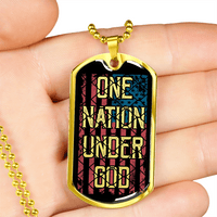 Load image into Gallery viewer, Designs by MyUtopia Shout Out:One Nation Under God Personalized Engravable Keepsake Dog Tag
