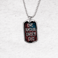 Load image into Gallery viewer, Designs by MyUtopia Shout Out:One Nation Under God Personalized Engravable Keepsake Dog Tag
