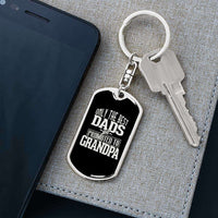 Load image into Gallery viewer, Designs by MyUtopia Shout Out:Only The Best Dads get Promoted to Grandpa - Liquid Glass Keepsake Keychain
