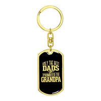 Load image into Gallery viewer, Designs by MyUtopia Shout Out:Only The Best Dads get Promoted to Grandpa - Liquid Glass Keepsake Keychain,18k Gold Finish / No,Liquid Glass Keychain
