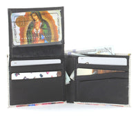 Load image into Gallery viewer, Designs by MyUtopia Shout Out:Our Lady of Guadalupe Vegan Leather Bifold Men&#39;s Wallet with Flip Up ID Window
