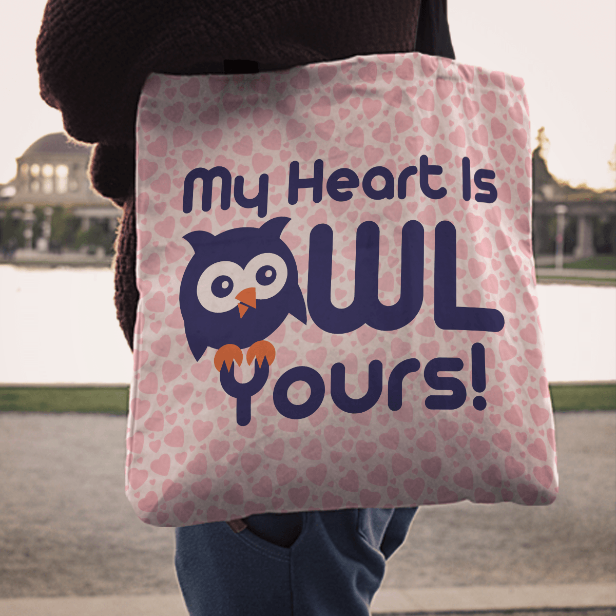 Designs by MyUtopia Shout Out:Owl Yours Fabric Totebag Reusable Shopping Tote