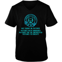 Load image into Gallery viewer, Designs by MyUtopia Shout Out:Owning A Pitbull Adult Unisex V Neck Tee,Black / S,Ladies T-Shirts
