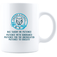 Load image into Gallery viewer, Designs by MyUtopia Shout Out:Owning A Pitbull Ceramic White Coffee Mug,11oz / White,Ceramic Coffee Mug
