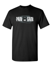 Load image into Gallery viewer, Designs by MyUtopia Shout Out:Pain and Gain Adult Unisex T-Shirt,S / Black,Adult Unisex T-Shirt
