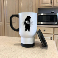 Load image into Gallery viewer, Designs by MyUtopia Shout Out:Papa Bear Stainless Steel Travel Coffee Mug w. Twist Close Lid
