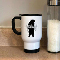 Load image into Gallery viewer, Designs by MyUtopia Shout Out:Papa Bear Stainless Steel Travel Coffee Mug w. Twist Close Lid
