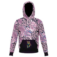 Load image into Gallery viewer, Designs by MyUtopia Shout Out:Pastel Leopard Print Fashion Fleece Lined Pullover Hoodie,XS,Fashion Hoodie - AOP
