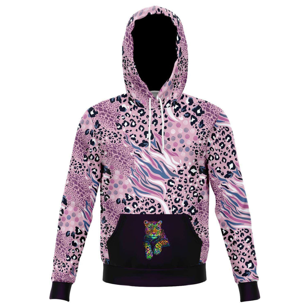 Designs by MyUtopia Shout Out:Pastel Leopard Print Fashion Fleece Lined Pullover Hoodie,XS,Fashion Hoodie - AOP