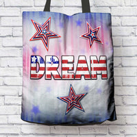 Load image into Gallery viewer, Designs by MyUtopia Shout Out:Patriotic Totebag - Dream Fabric Totebag Reusable Shopping Tote
