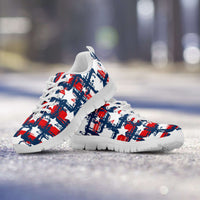 Load image into Gallery viewer, Designs by MyUtopia Shout Out:Patriotic USA Red White and Blue Plaid with Stars Running Shoes
