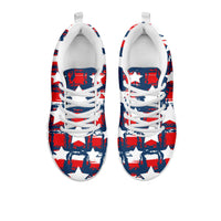 Load image into Gallery viewer, Designs by MyUtopia Shout Out:Patriotic USA Red White and Blue Plaid with Stars Running Shoes
