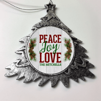 Load image into Gallery viewer, Designs by MyUtopia Shout Out:Peace Joy Love Personalized Christmas Ornament,Christmas Tree,Personalized Christmas Ornament
