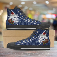 Load image into Gallery viewer, Designs by MyUtopia Shout Out:Penn State Nittany Lions Christmas Football Pattern Canvas High Top Shoes
