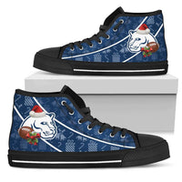 Load image into Gallery viewer, Designs by MyUtopia Shout Out:Penn State Nittany Lions Christmas Football Pattern Canvas High Top Shoes
