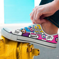 Load image into Gallery viewer, Designs by MyUtopia Shout Out:Personalize it Nurses Themed Comic Strip Lowtop Shoes (Your Text in 3 Main Bubbles),Men&#39;s / Men&#39;s US8 (EU40) / Multicolor,Lowtop Shoes
