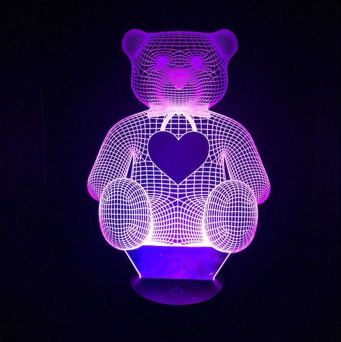 Designs by MyUtopia Shout Out:Personalize Teddy Bear USB Powered LED Night-light Lamp Glows in Multiple Colors