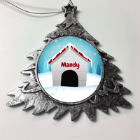 Load image into Gallery viewer, Designs by MyUtopia Shout Out:Personalized Doghouse Christmas Keepsake Ornament,Christmas Tree,Personalized Christmas Ornament
