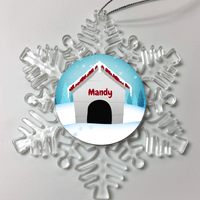 Load image into Gallery viewer, Designs by MyUtopia Shout Out:Personalized Doghouse Christmas Keepsake Ornament,Snow Flake,Personalized Christmas Ornament
