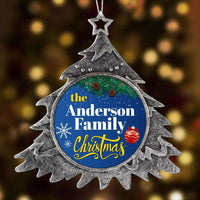 Load image into Gallery viewer, Designs by MyUtopia Shout Out:Personalized Family Christmas Keepsake Ornament Blue
