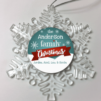 Load image into Gallery viewer, Designs by MyUtopia Shout Out:Personalized Family Christmas Keepsake Ornament With Kids Names,Snow Flake,Personalized Christmas Ornament

