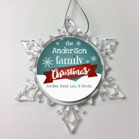 Load image into Gallery viewer, Designs by MyUtopia Shout Out:Personalized Family Christmas Keepsake Ornament With Kids Names,Snow Crystal,Personalized Christmas Ornament
