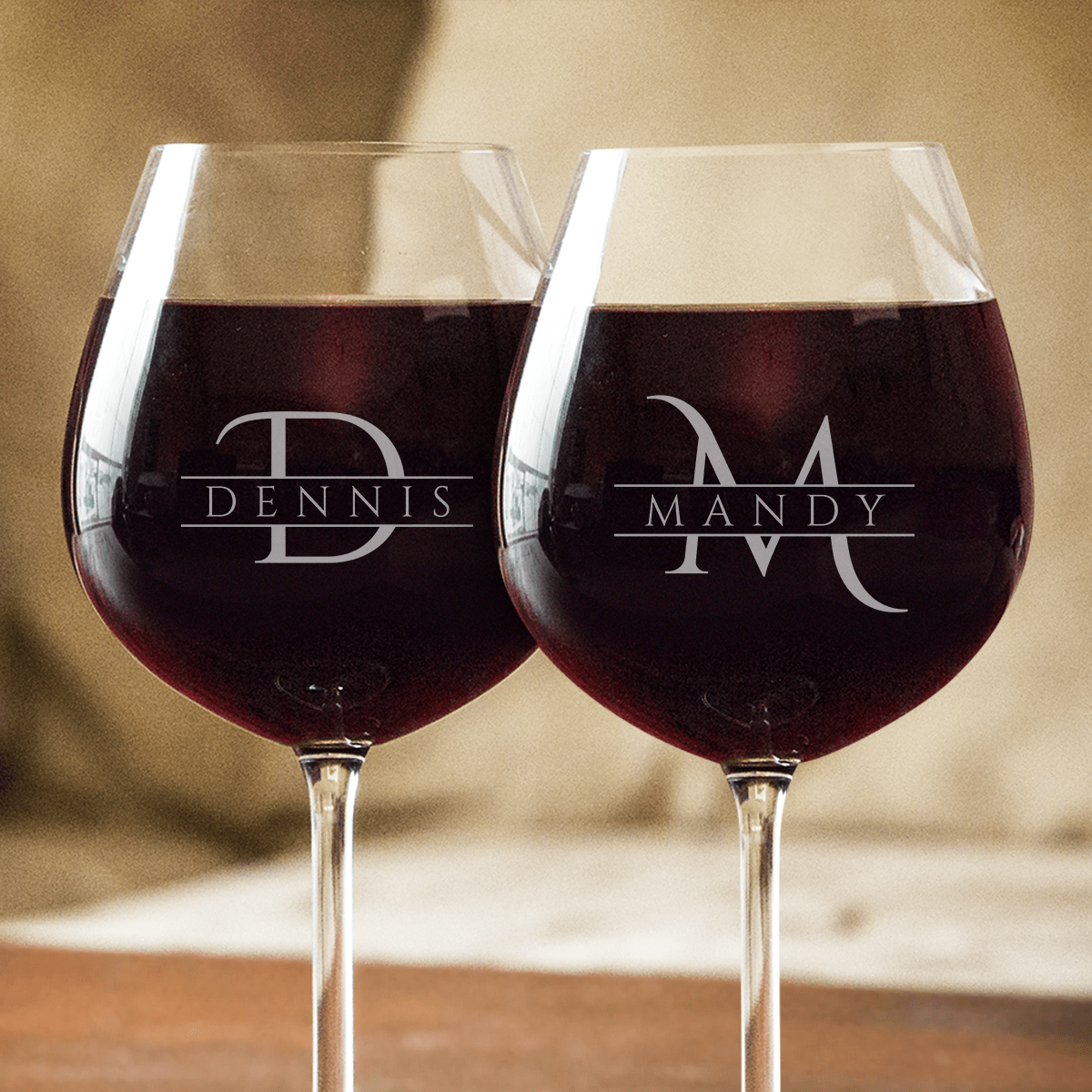 Designs by MyUtopia Shout Out:Personalized Name and Initial Engraved Wine Glass,2 Wine Glasses,Wine Glass