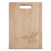 Load image into Gallery viewer, Designs by MyUtopia Shout Out:Personalized with Couples Names and Wedding Date Anniversary Engraved Maple Cutting Board
