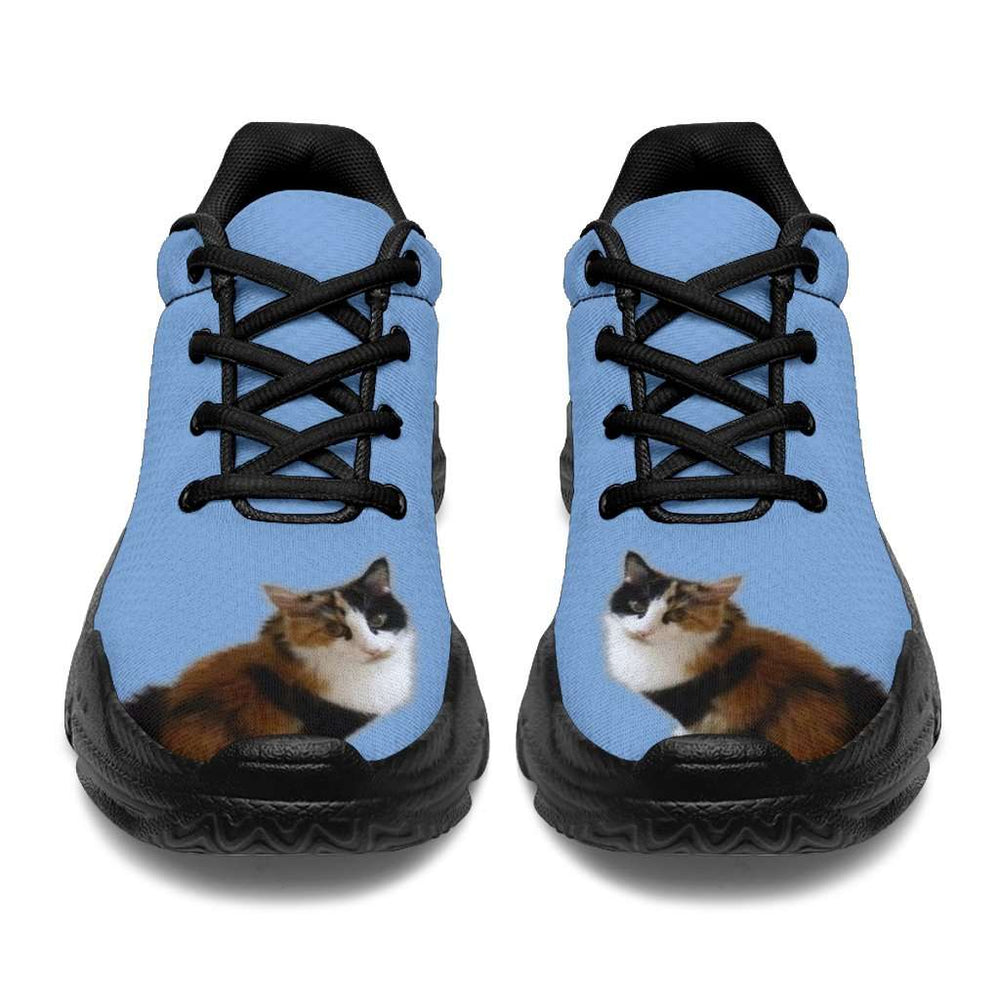 Designs by MyUtopia Shout Out:Picture of Your Pet Here! Your Pets Name! Personalized Chunky Sneakers Blue