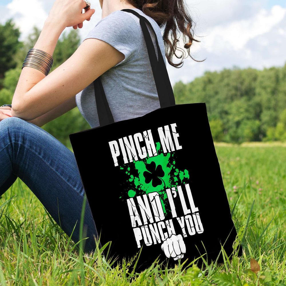 Designs by MyUtopia Shout Out:Pinch Me, I'll Punch You Fabric Totebag Reusable Shopping Tote