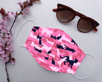 Load image into Gallery viewer, Designs by MyUtopia Shout Out:Pink Camo Cat Print Adult Fabric Face Mask with Elastic Ear Loops
