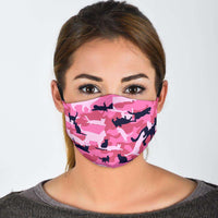 Load image into Gallery viewer, Designs by MyUtopia Shout Out:Pink Camo Cat Print Adult Fabric Face Mask with Elastic Ear Loops
