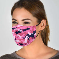 Load image into Gallery viewer, Designs by MyUtopia Shout Out:Pink Camo Cat Print Adult Fabric Face Mask with Elastic Ear Loops
