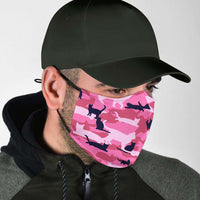 Load image into Gallery viewer, Designs by MyUtopia Shout Out:Pink Camo Cat Print Adult Fabric Face Mask with Elastic Ear Loops
