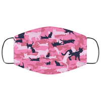 Load image into Gallery viewer, Designs by MyUtopia Shout Out:Pink Camo Cat Print Adult Fabric Face Mask with Elastic Ear Loops,3 Layer Fabric Face Mask / Pink / Adult,Fabric Face Mask
