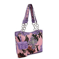 Load image into Gallery viewer, Designs by MyUtopia Shout Out:Pink Forest Camo Western Purse with Cross Bling, Cellphone Holder and Concealed Carry Pocket,Purple,Handbag Purse
